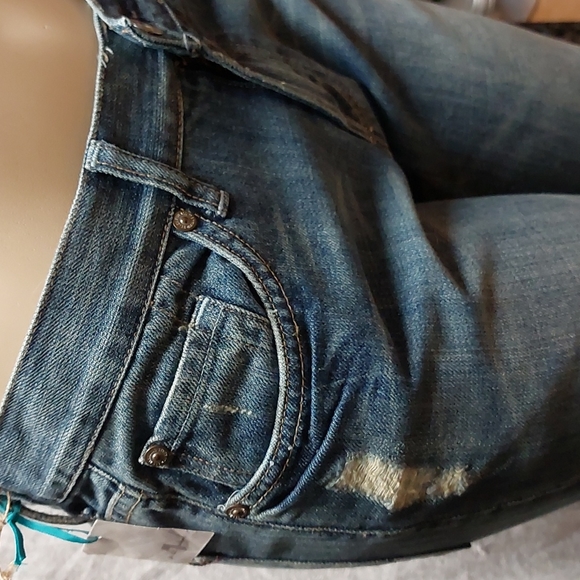 7 For All Mankind Distressed Flare Jeans - Picture 5 of 12